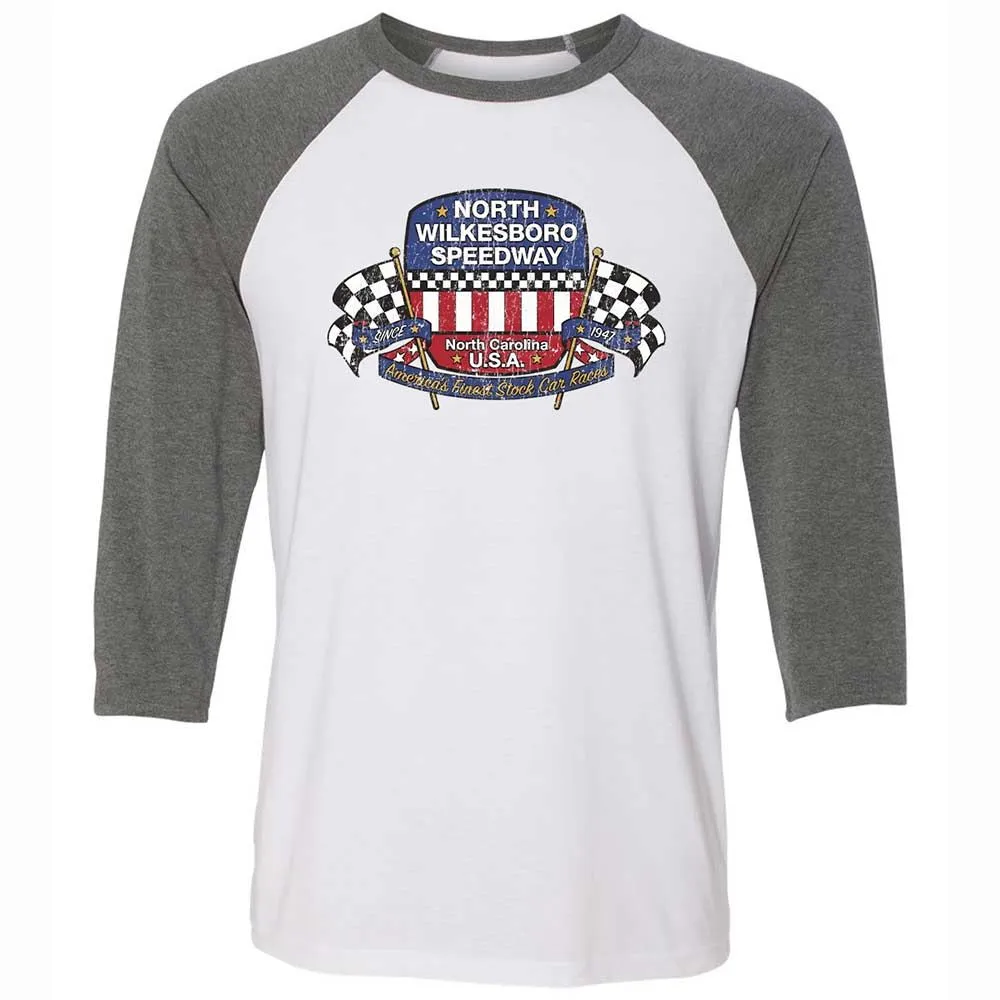 Unisex 3/4 Baseball Tee - 85WRAU1F - White/Deep Heather - 11