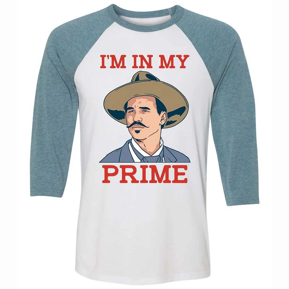 Unisex 3/4 Baseball Tee - 3KWRY2DQ - White/Denim - 3