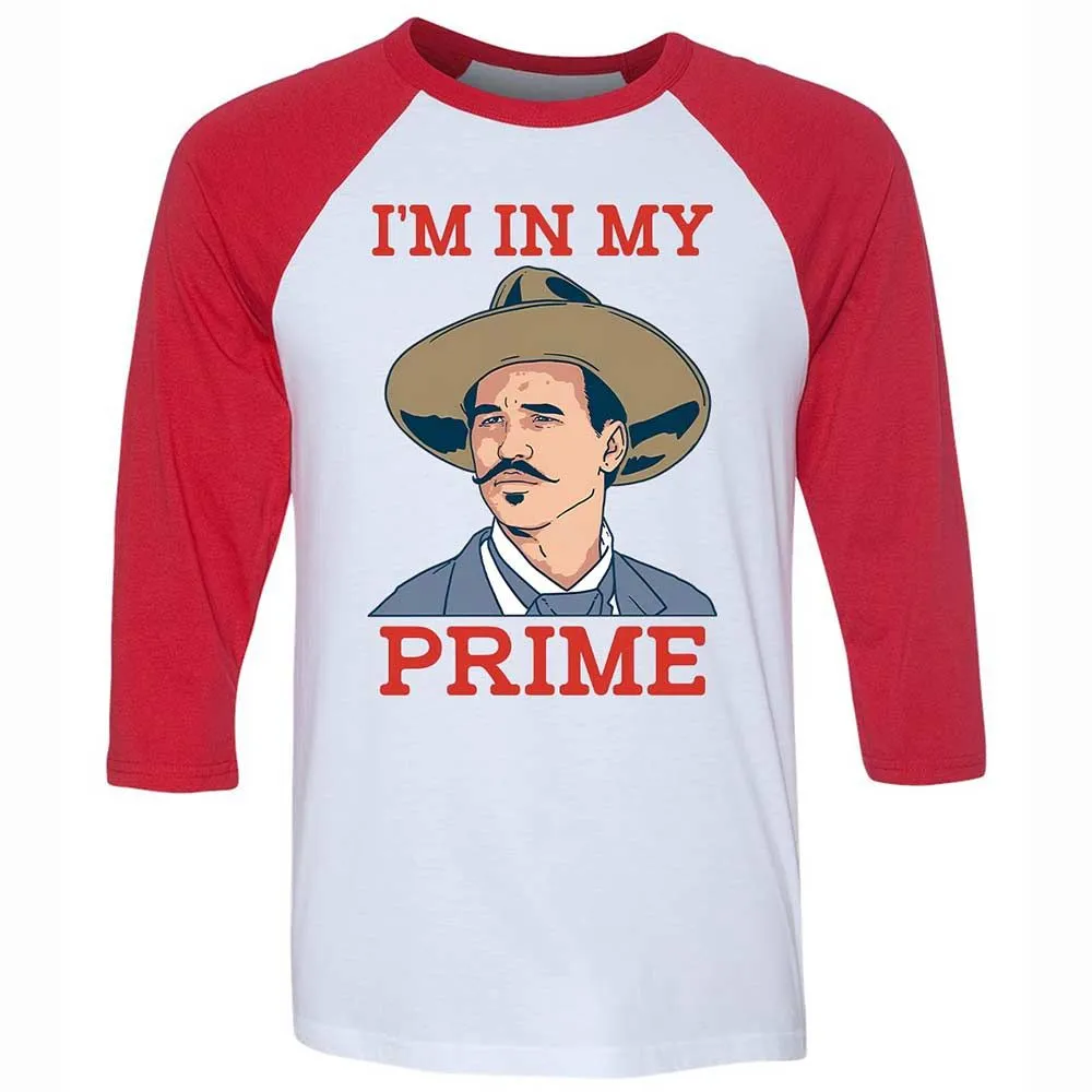 Unisex 3/4 Baseball Tee - 3KWRY2DQ - White/Red - 9