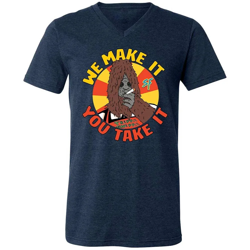 Unisex V-Neck T-Shirt - H43PUMHM - Heather Navy - 13