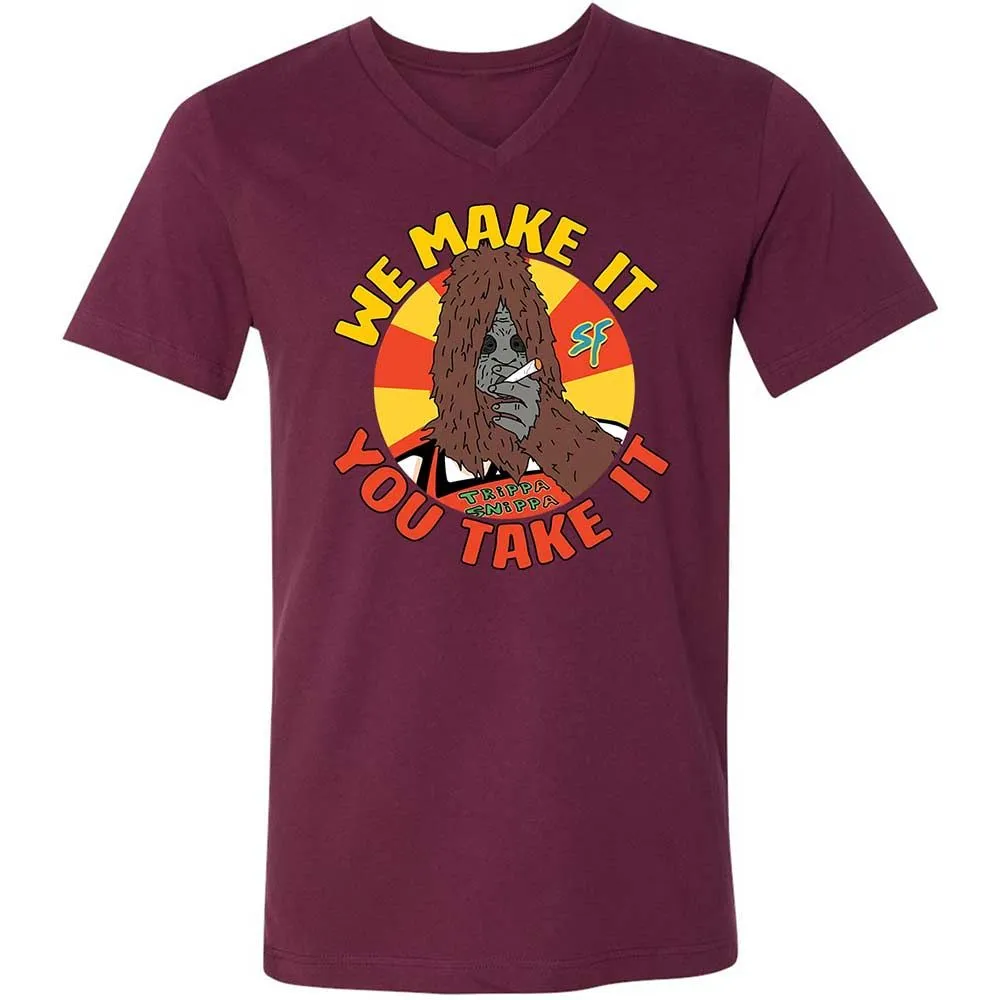 Unisex V-Neck T-Shirt - H43PUMHM - Maroon - 14