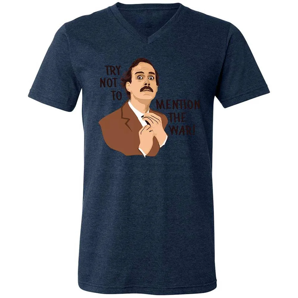Unisex V-Neck T-Shirt - ZZZSSWFB - Heather Navy - 13