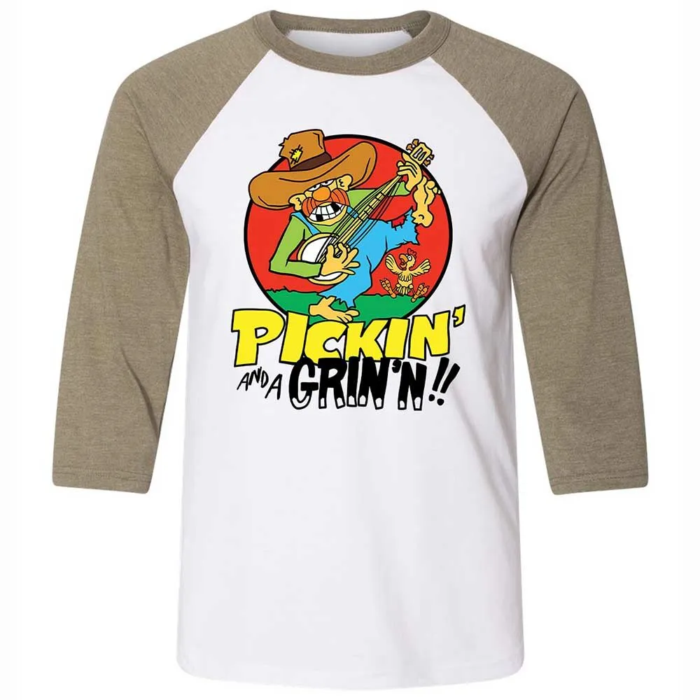 Pickin' and a Grinnin - White/Heather Olive - 4