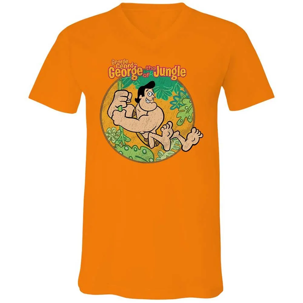 Unisex V-Neck T-Shirt - CK6KDF6D - Orange - 7