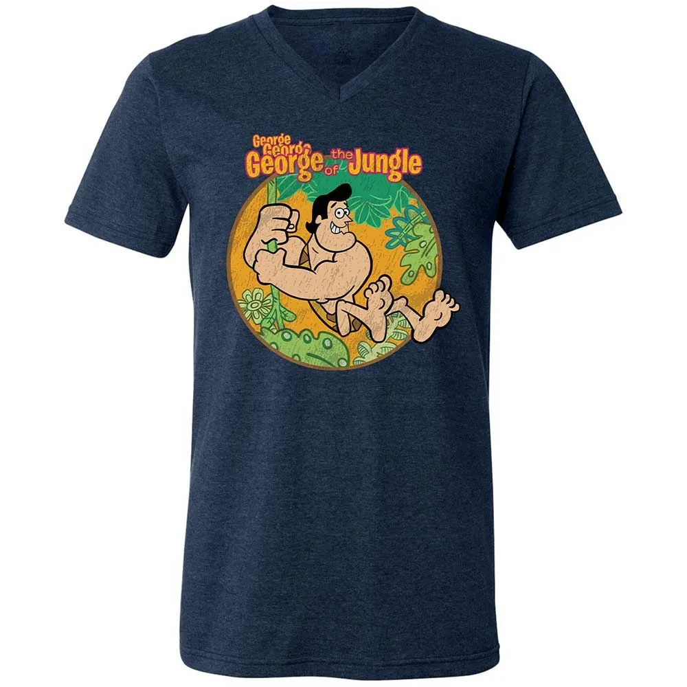 Unisex V-Neck T-Shirt - CK6KDF6D - Heather Navy - 13
