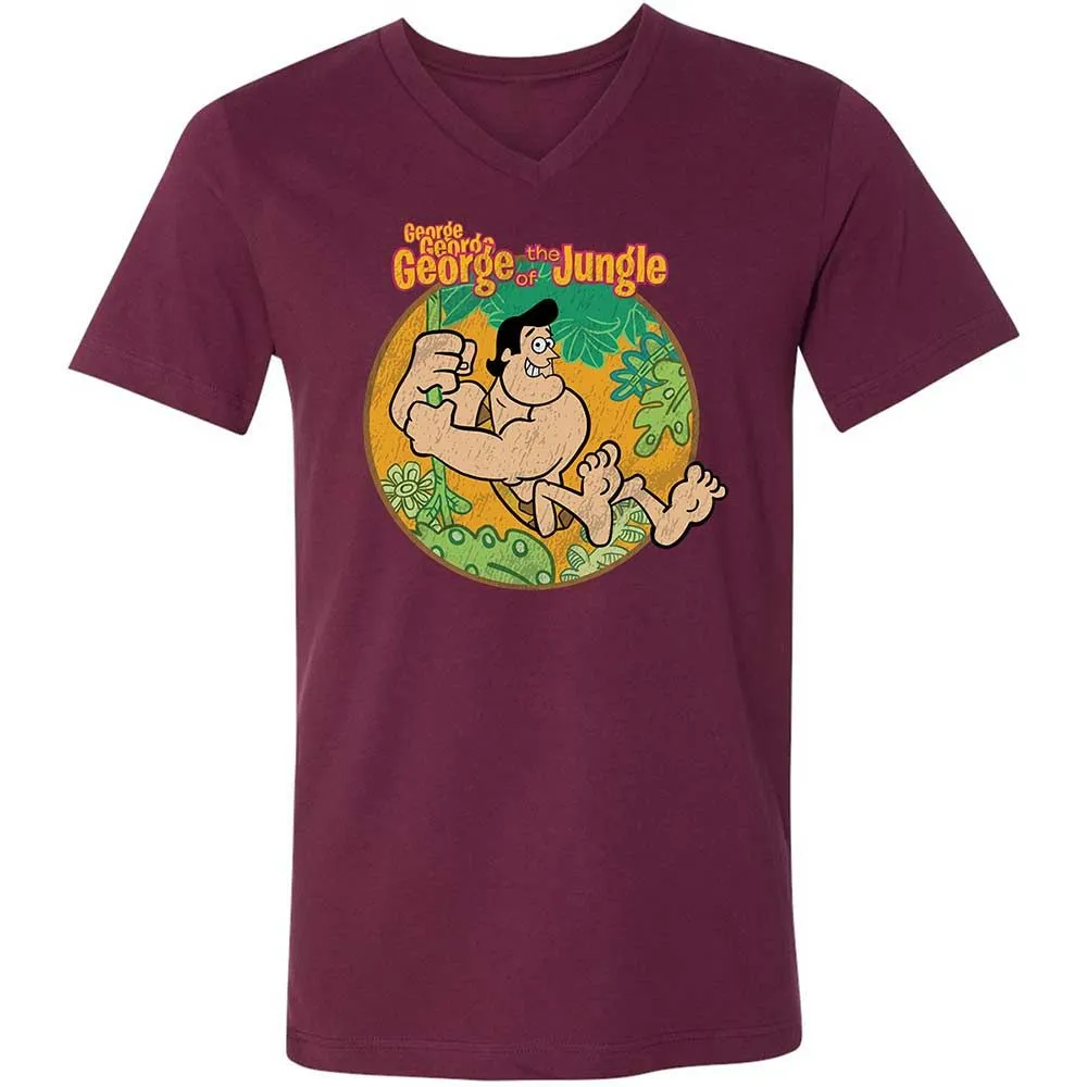 Unisex V-Neck T-Shirt - CK6KDF6D - Maroon - 14
