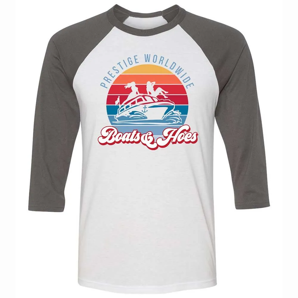 Unisex 3/4 Baseball Tee - M9C4R1F7 - White/Asphalt - 2