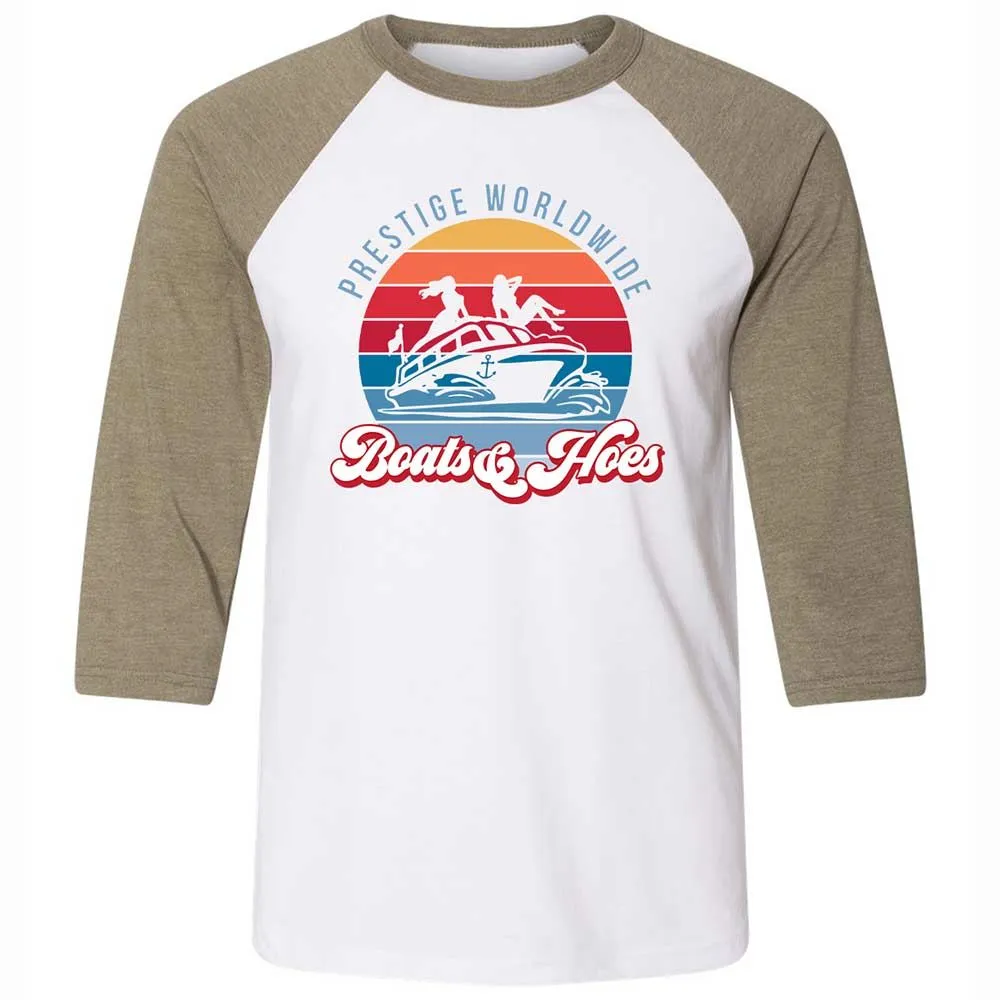 Unisex 3/4 Baseball Tee - M9C4R1F7 - White/Heather Olive - 4