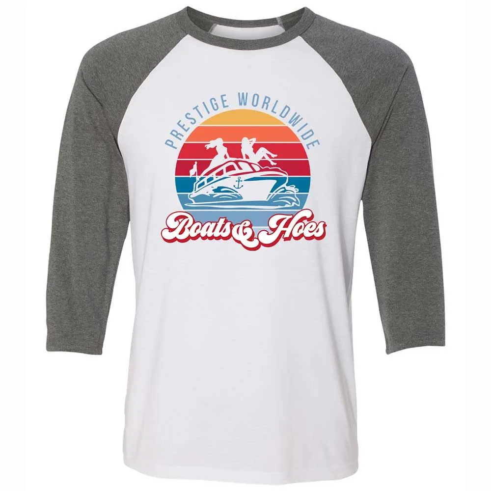 Unisex 3/4 Baseball Tee - M9C4R1F7 - White/Deep Heather - 11