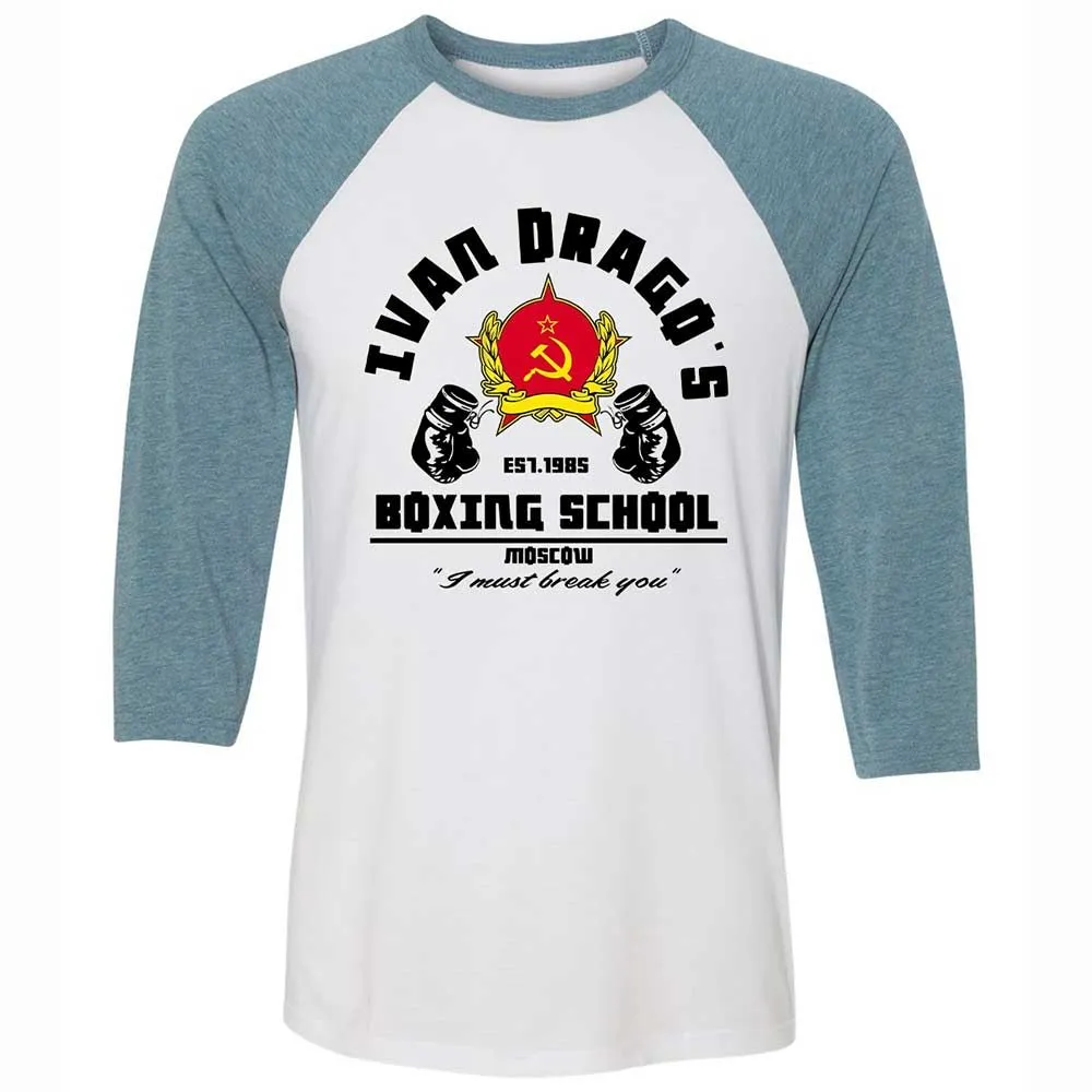 Unisex 3/4 Baseball Tee - 9L4F8MPM - White/Denim - 3