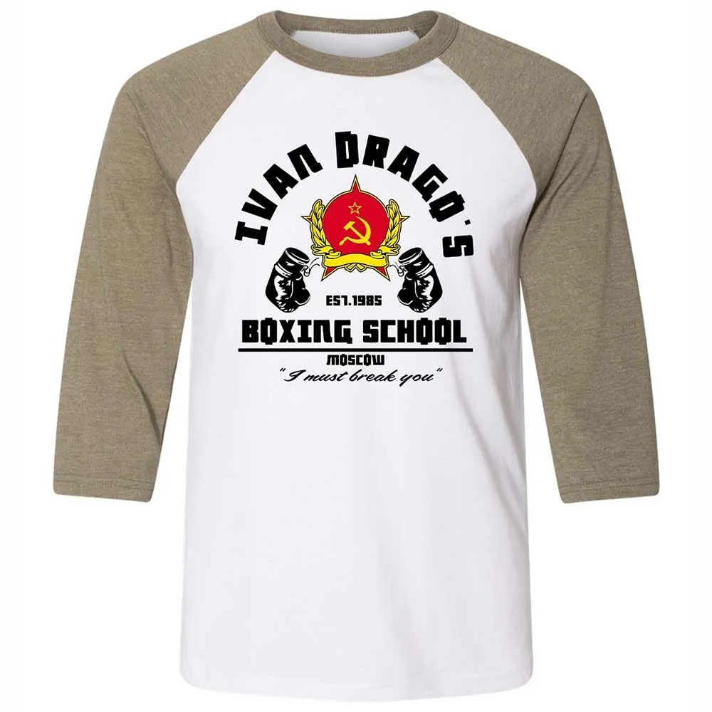 Unisex 3/4 Baseball Tee - 9L4F8MPM - White/Heather Olive - 4