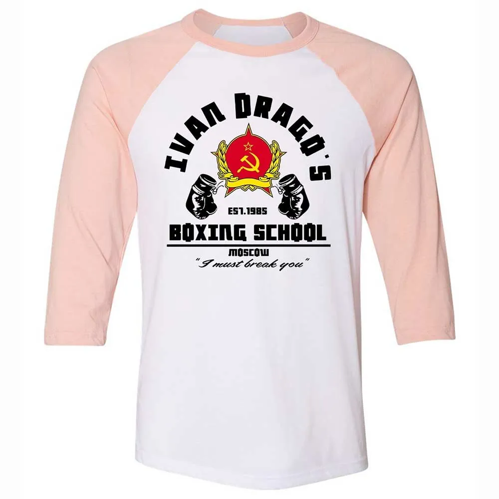 Unisex 3/4 Baseball Tee - 9L4F8MPM - White/Heather Peach - 5