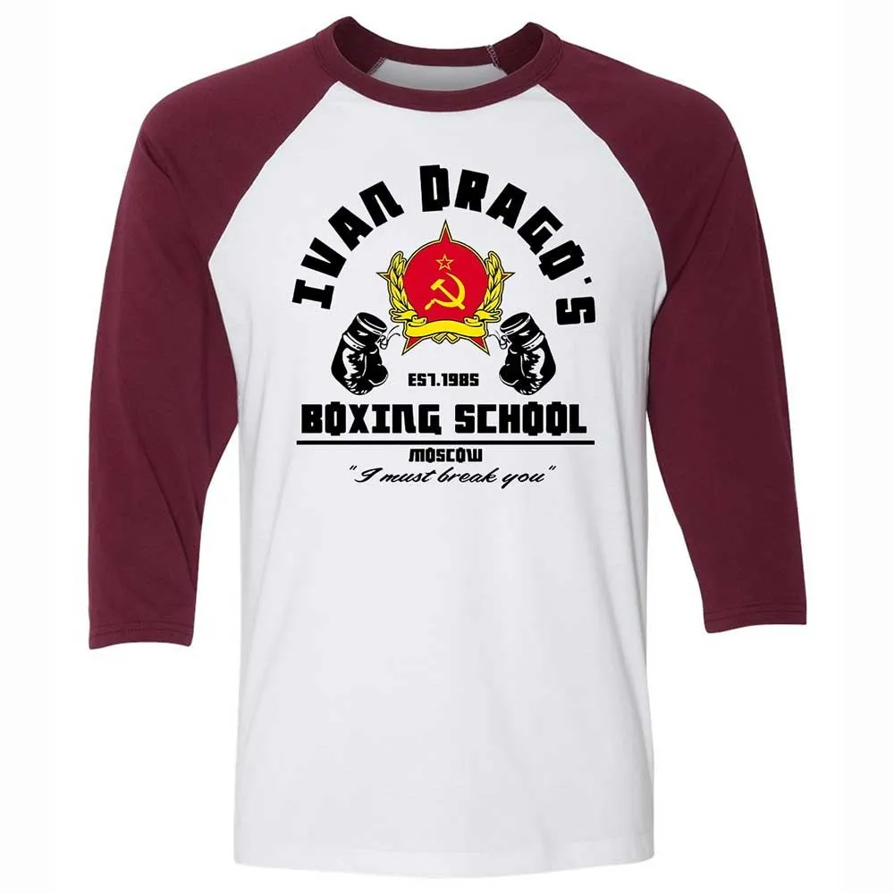 Unisex 3/4 Baseball Tee - 9L4F8MPM - White/Maroon - 7