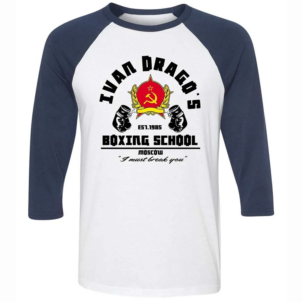 Unisex 3/4 Baseball Tee - 9L4F8MPM - White/Navy - 8