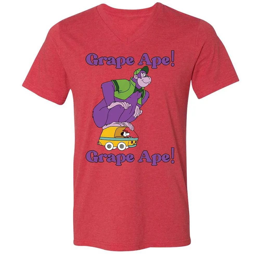 Unisex V-Neck T-Shirt - K4ML1NTP - Heather Red - 6