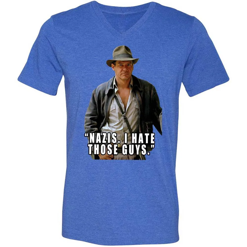 Unisex V-Neck T-Shirt - 6XPY7FB8 - Heather True Royal - 4