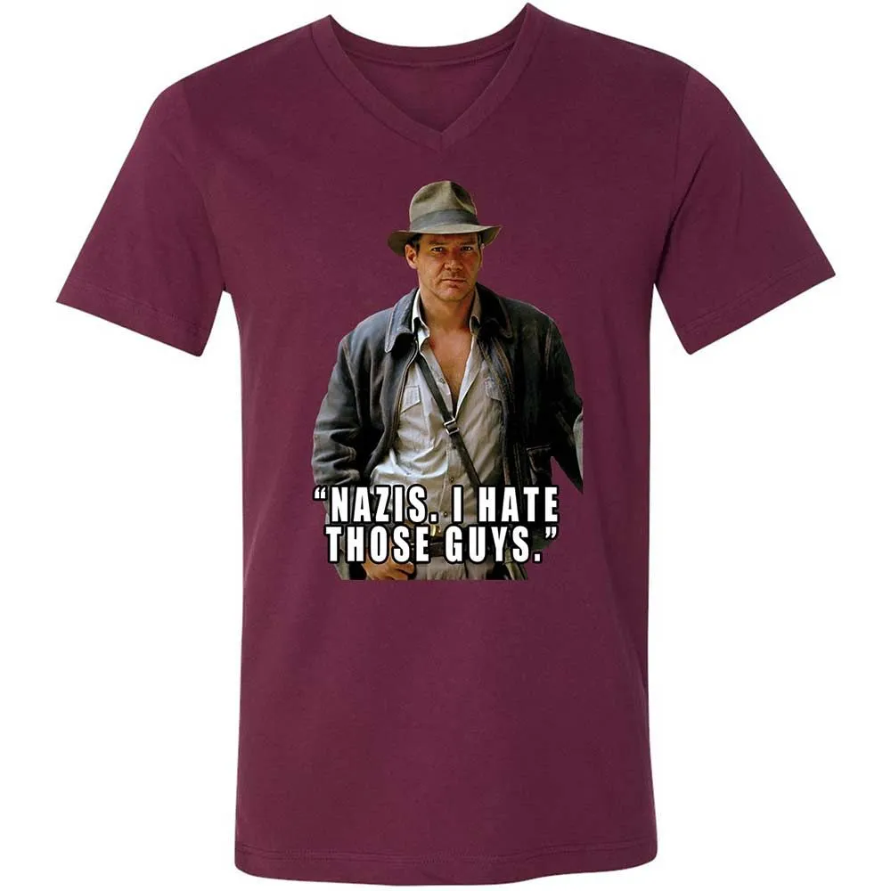 Unisex V-Neck T-Shirt - 6XPY7FB8 - Maroon - 14