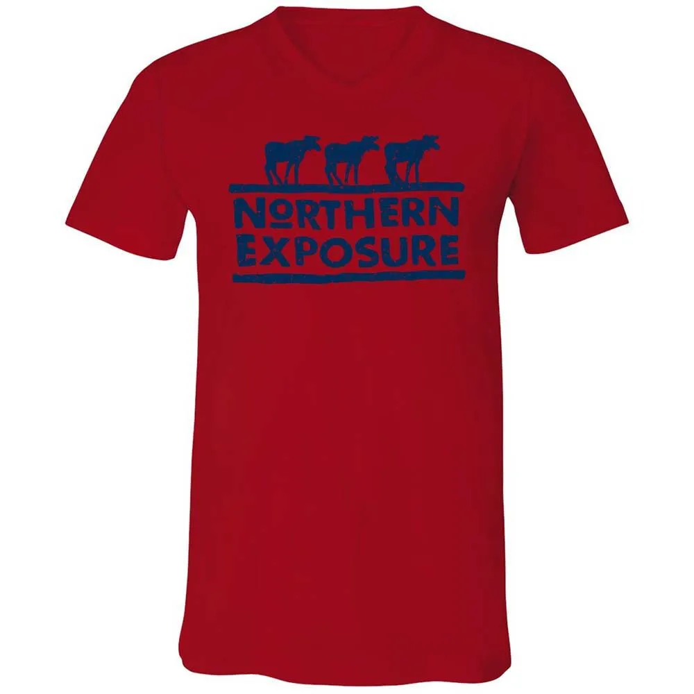 Unisex V-Neck T-Shirt - A4ZF2DLV - Red - 5