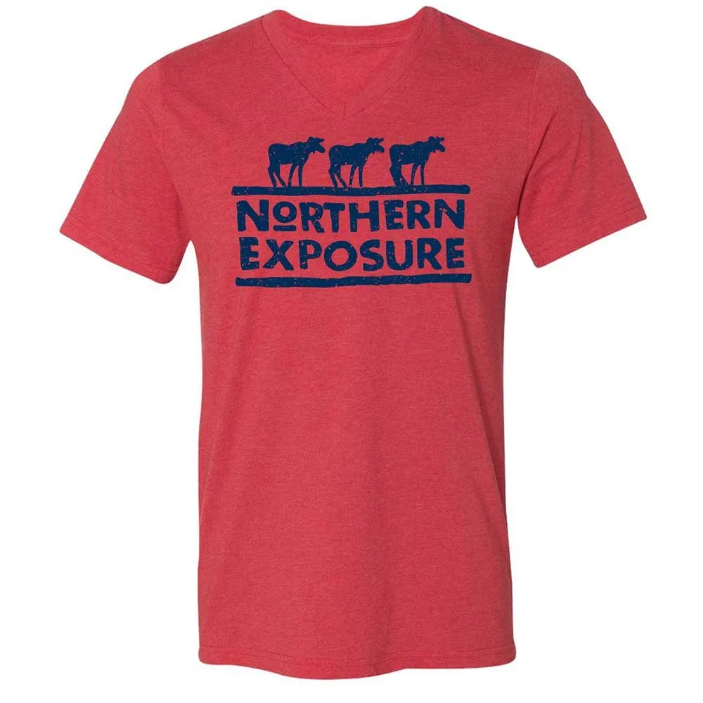 Unisex V-Neck T-Shirt - A4ZF2DLV - Heather Red - 6