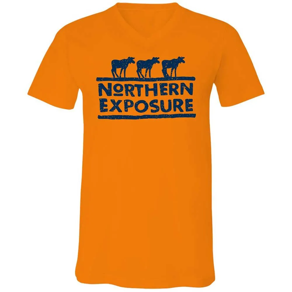 Unisex V-Neck T-Shirt - A4ZF2DLV - Orange - 7