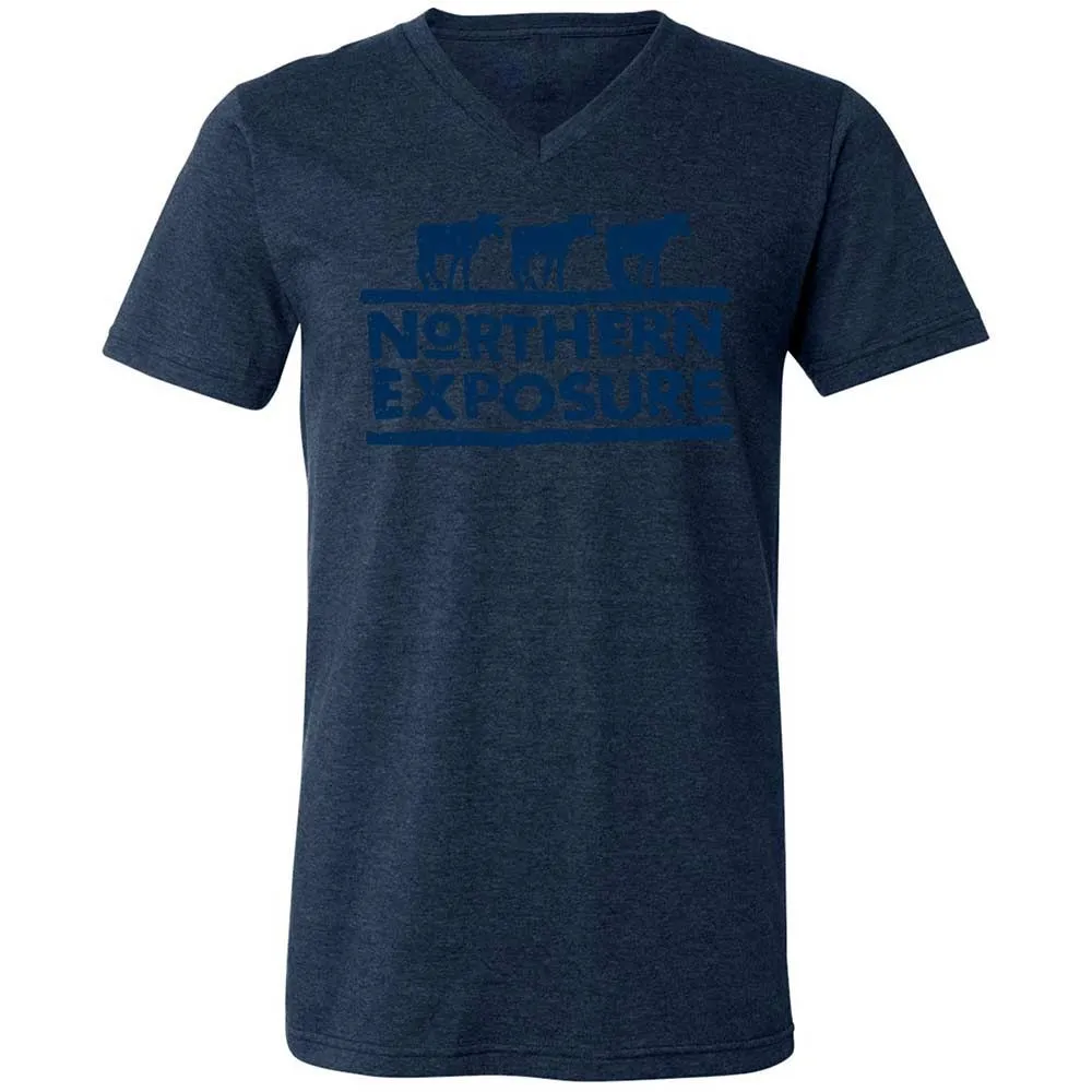 Unisex V-Neck T-Shirt - A4ZF2DLV - Heather Navy - 13