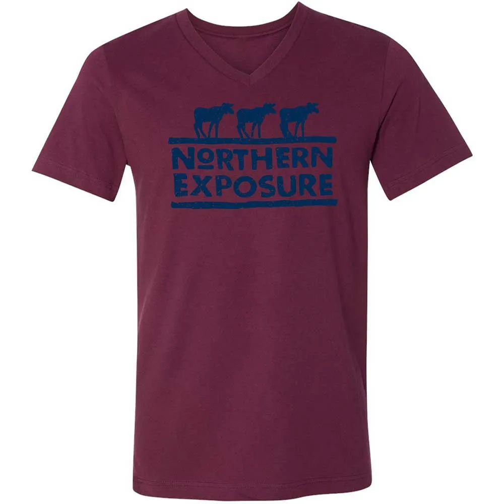 Unisex V-Neck T-Shirt - A4ZF2DLV - Maroon - 14