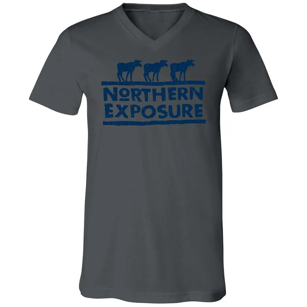 Unisex V-Neck T-Shirt - A4ZF2DLV - Asphalt - 16