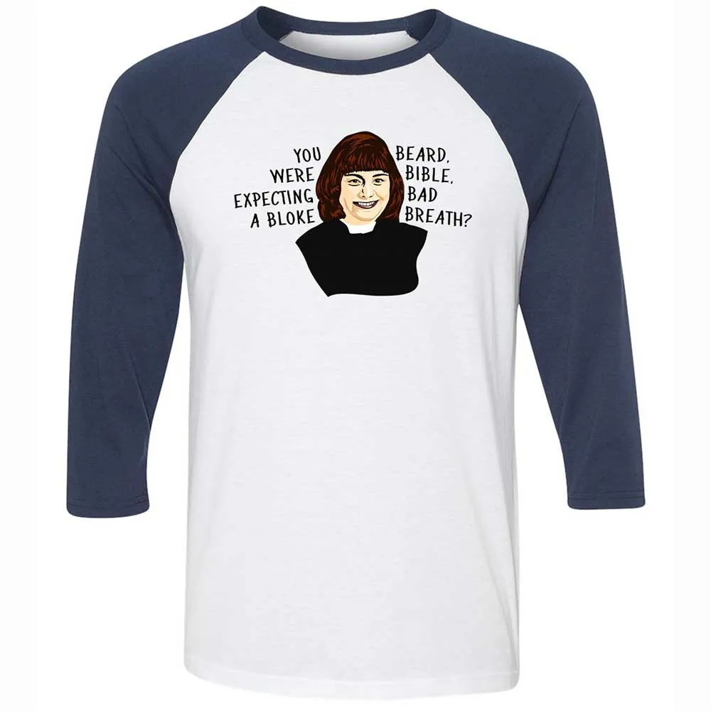 Unisex 3/4 Baseball Tee - WVSBCPKE - White/Navy - 8