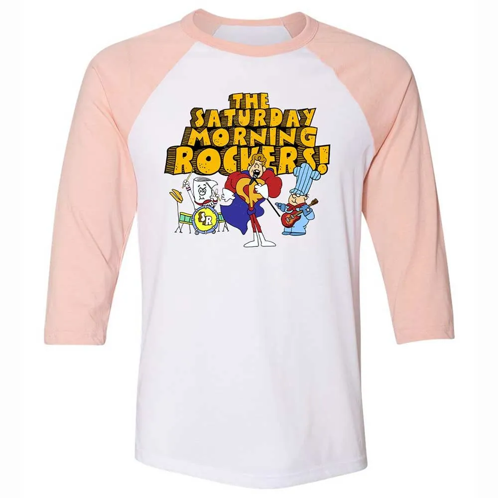 Unisex 3/4 Baseball Tee - 6GL73MYV - White/Heather Peach - 5