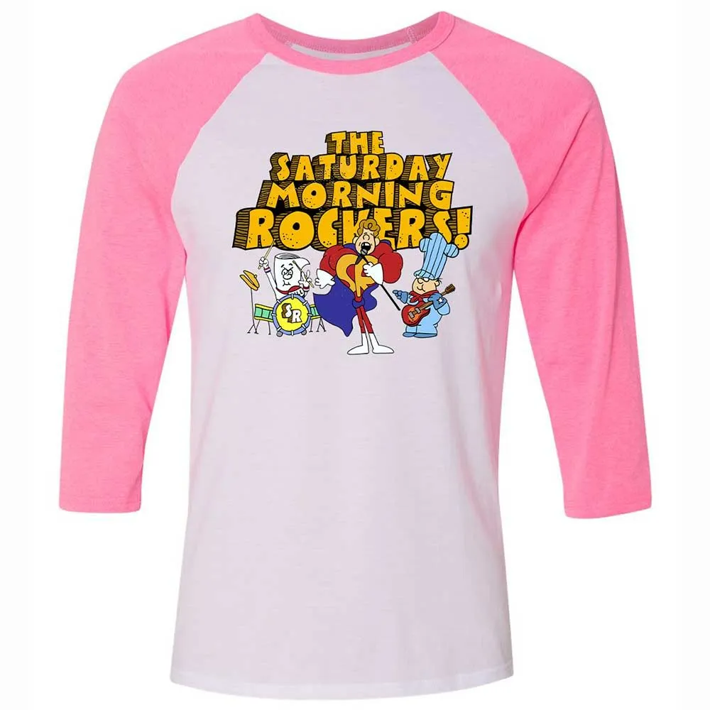 Unisex 3/4 Baseball Tee - 6GL73MYV - White/Neon Pink - 12