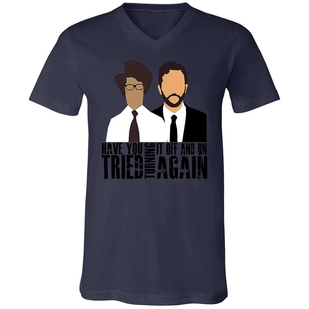 Unisex V-Neck T-Shirt - M9MSFYEY - Navy - 12