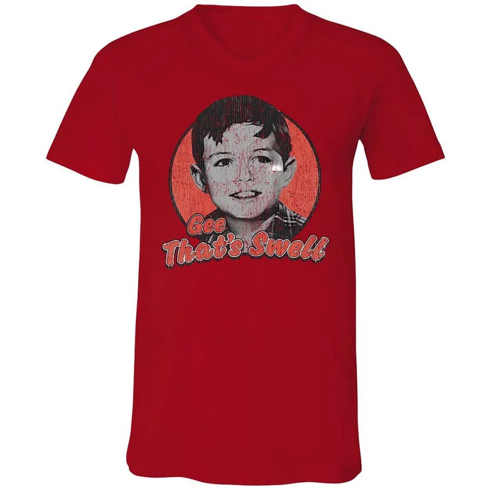 Unisex V-Neck T-Shirt - KXX4PBX3 - Red - 5