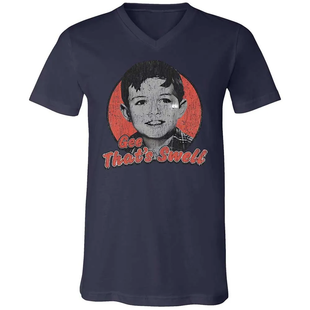 Unisex V-Neck T-Shirt - KXX4PBX3 - Navy - 12