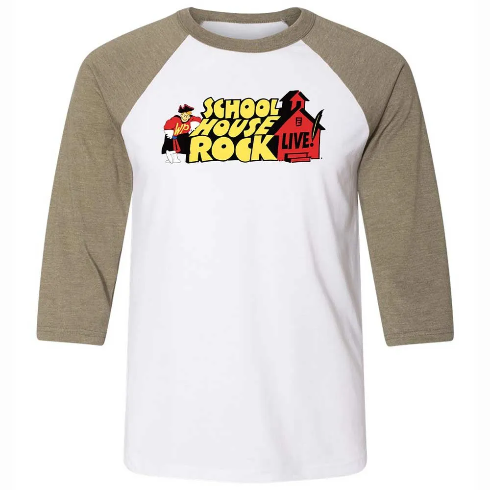 Unisex 3/4 Baseball Tee - 322K3PY8 - White/Heather Olive - 4