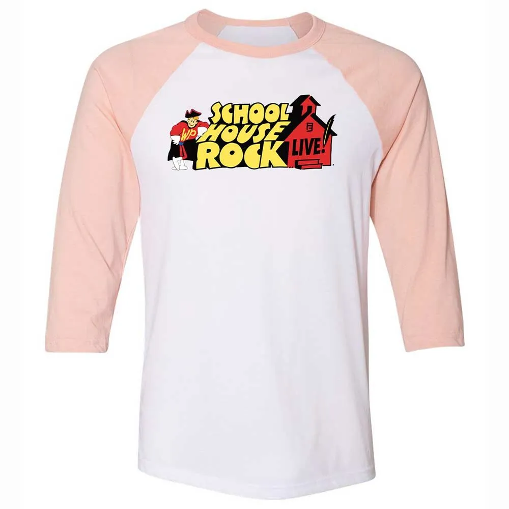 Unisex 3/4 Baseball Tee - 322K3PY8 - White/Heather Peach - 5