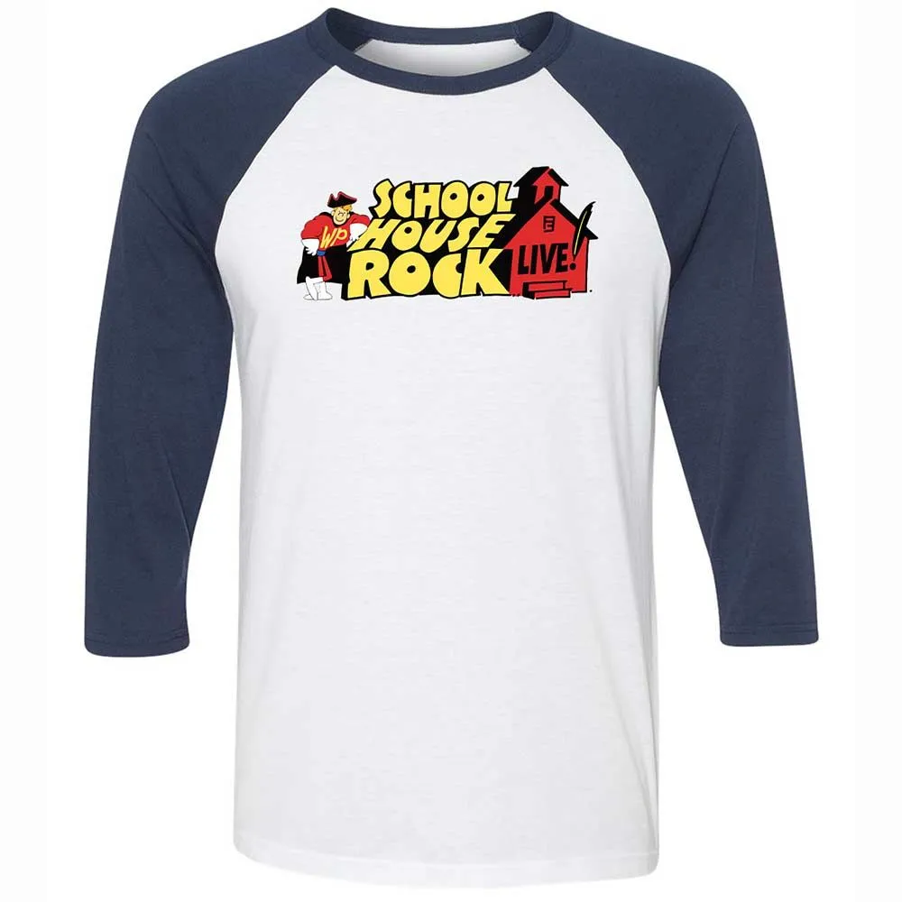 Unisex 3/4 Baseball Tee - 322K3PY8 - White/Navy - 8