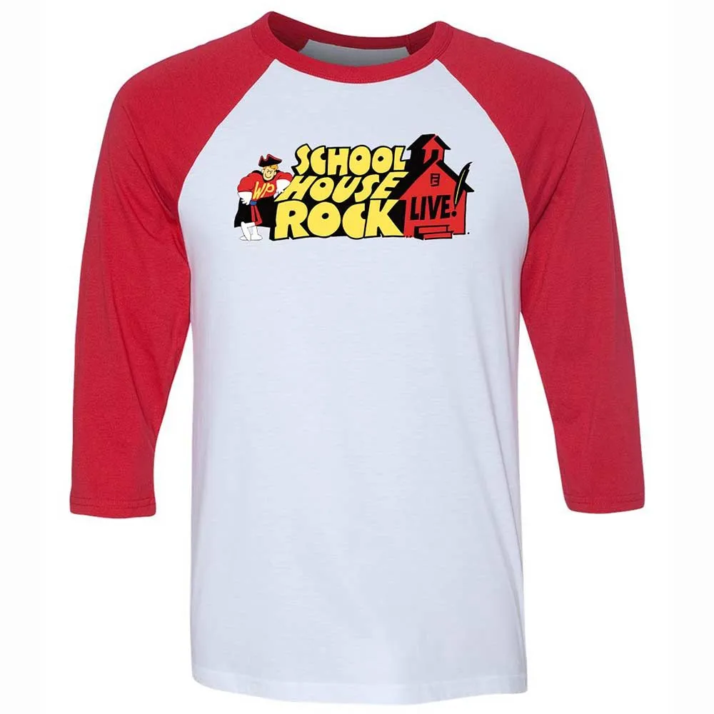 Unisex 3/4 Baseball Tee - 322K3PY8 - White/Red - 9