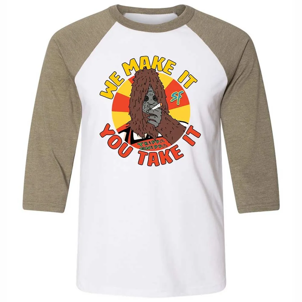 Unisex 3/4 Baseball Tee - 9W83VYV4 - White/Heather Olive - 4