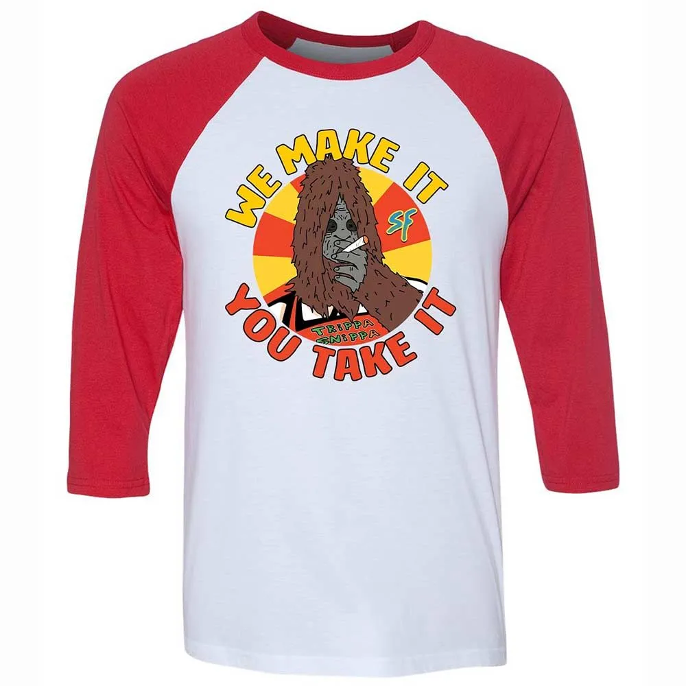 Unisex 3/4 Baseball Tee - 9W83VYV4 - White/Red - 9