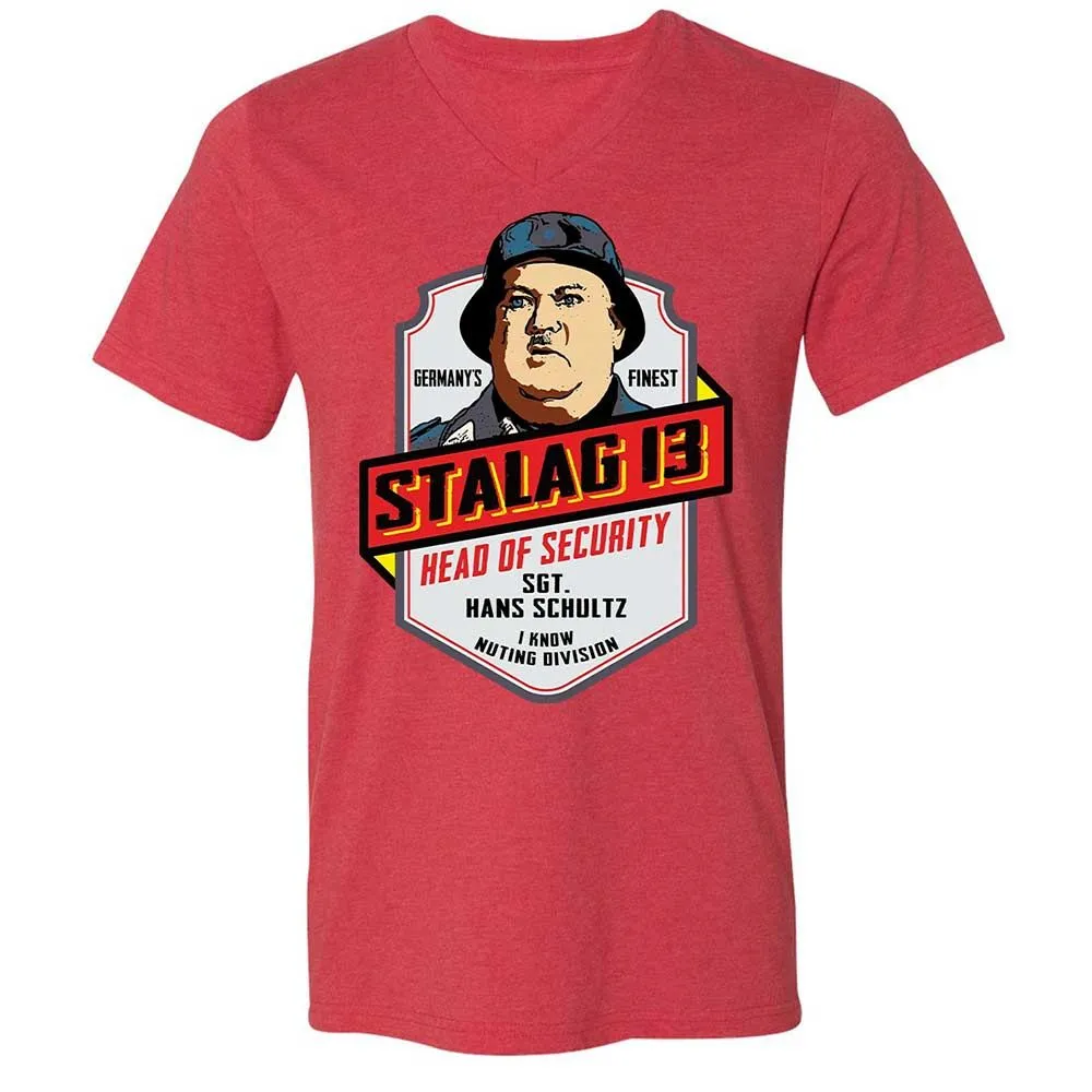 Unisex V-Neck T-Shirt - 7ATB43KP - Heather Red - 6