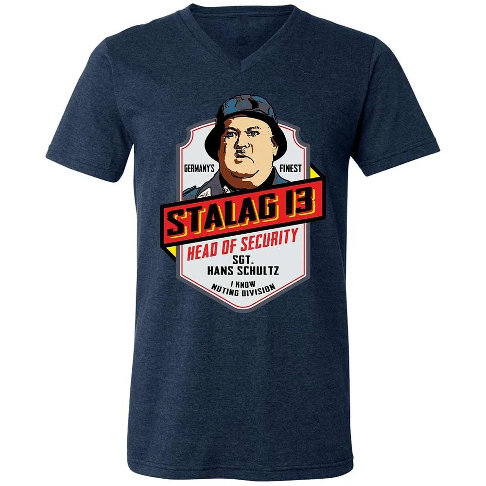Unisex V-Neck T-Shirt - 7ATB43KP - Heather Navy - 13