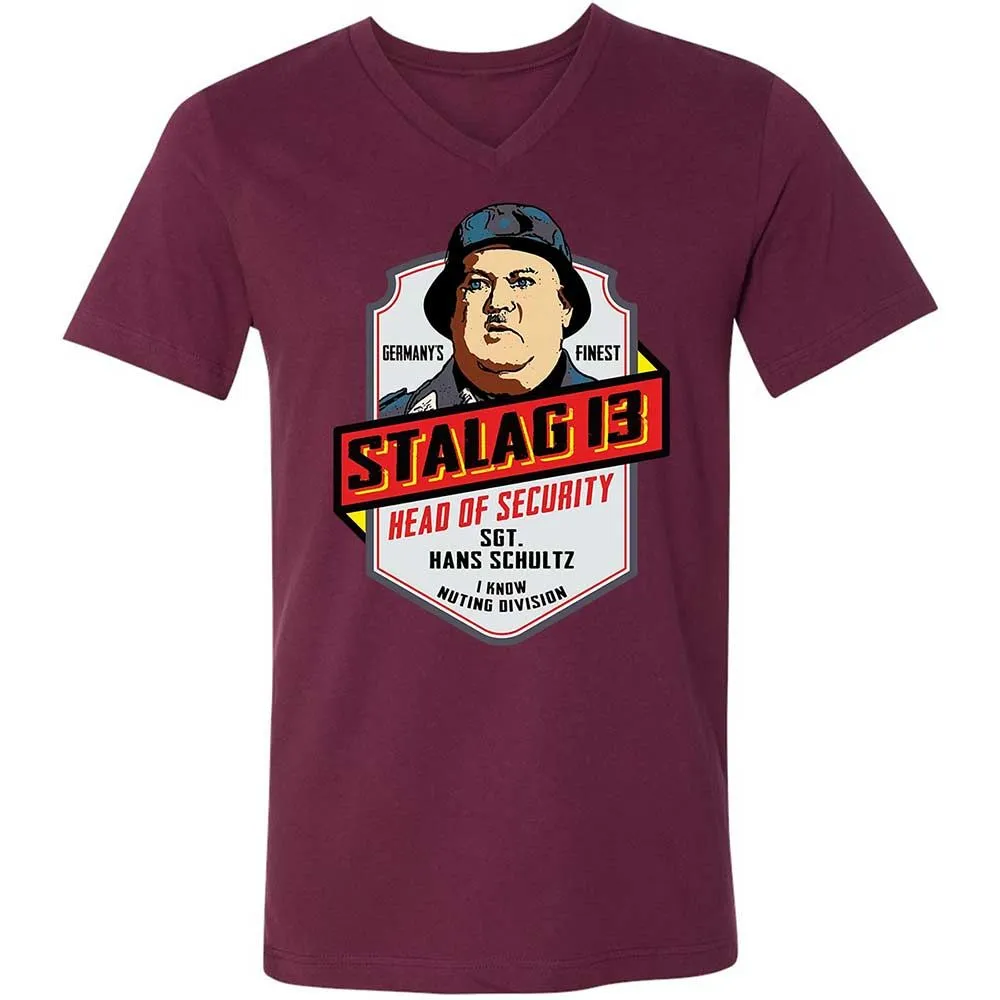 Unisex V-Neck T-Shirt - 7ATB43KP - Maroon - 14