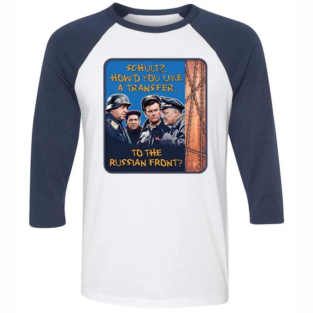 Unisex 3/4 Baseball Tee - B87L4KPP - White/Navy - 8