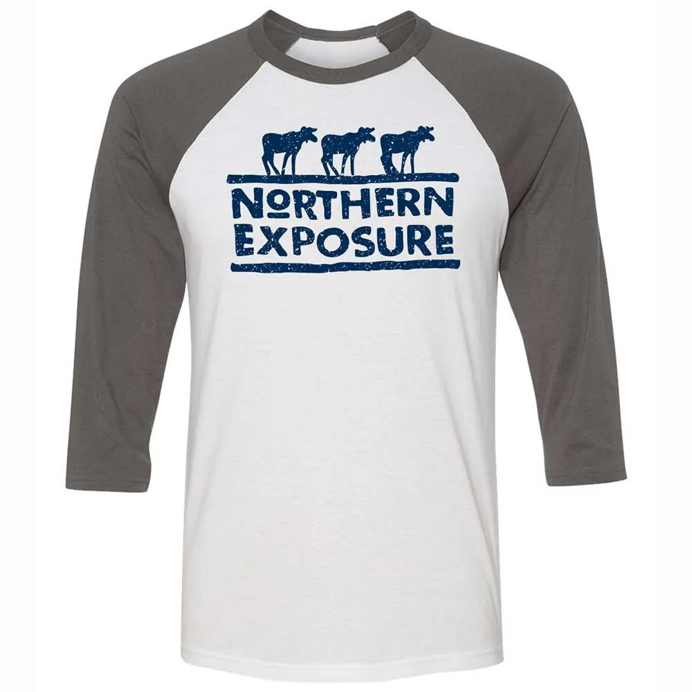 Unisex 3/4 Baseball Tee - RQXCVSQS - White/Asphalt - 2