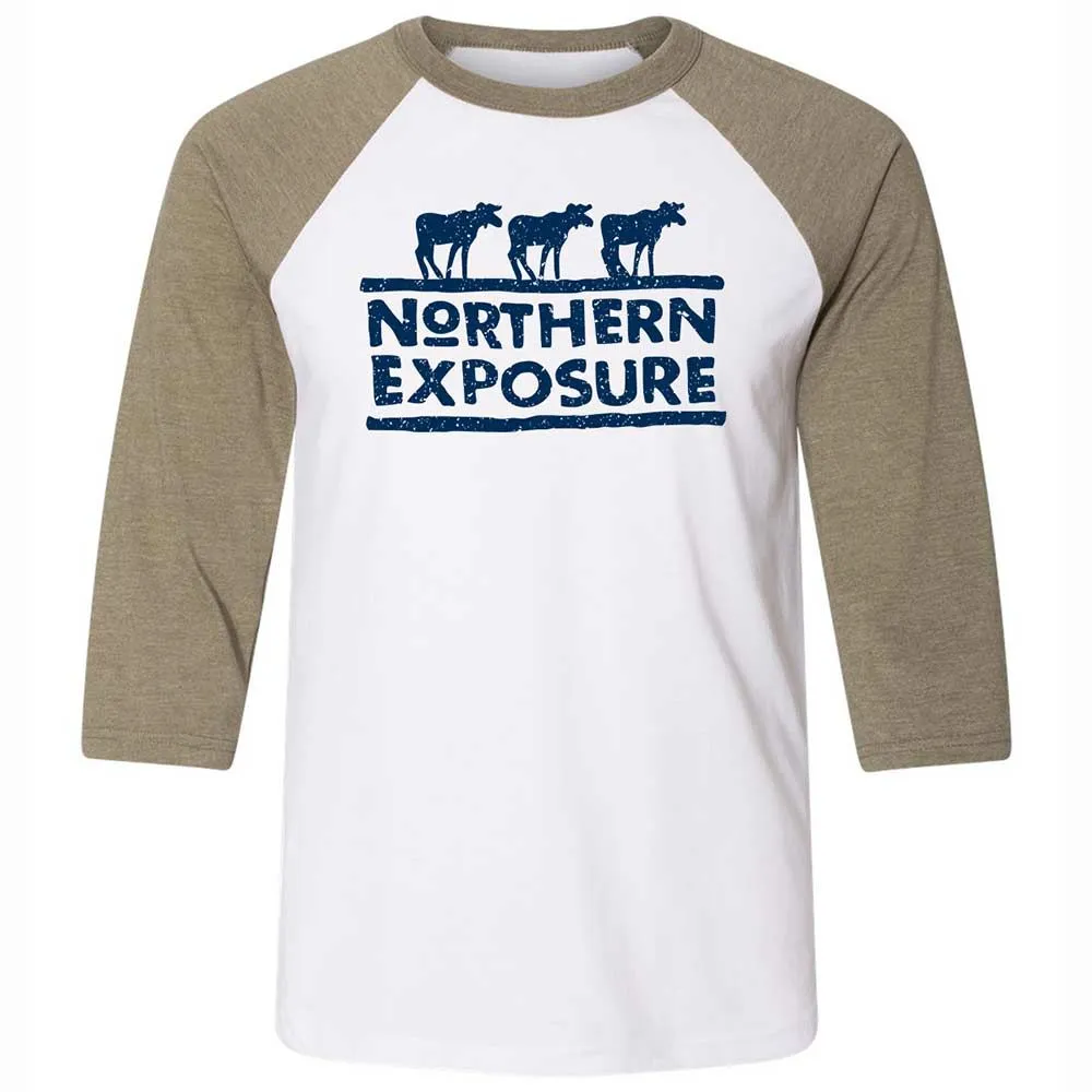 Unisex 3/4 Baseball Tee - RQXCVSQS - White/Heather Olive - 4
