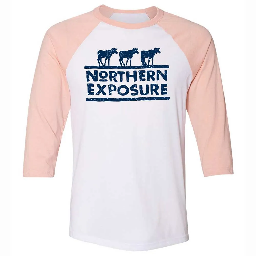 Unisex 3/4 Baseball Tee - RQXCVSQS - White/Heather Peach - 5