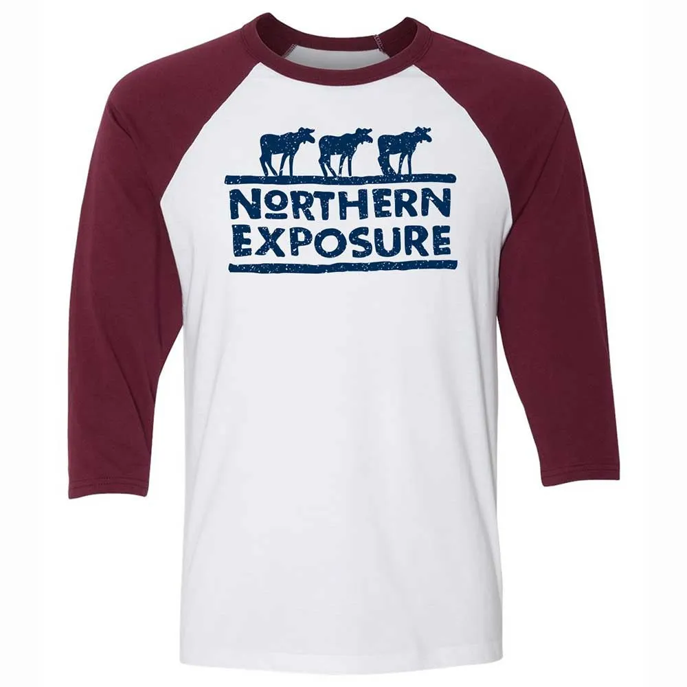Unisex 3/4 Baseball Tee - RQXCVSQS - White/Maroon - 7