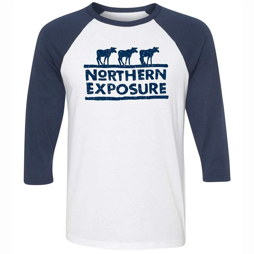 Unisex 3/4 Baseball Tee - RQXCVSQS - White/Navy - 8