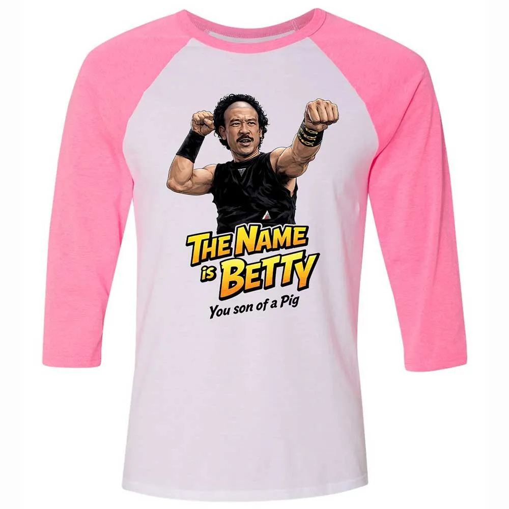 Unisex 3/4 Baseball Tee - SA867Y9Y - White/Neon Pink - 12
