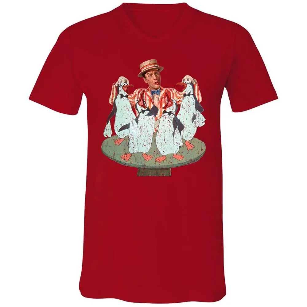 Unisex V-Neck T-Shirt - KMJBCDE2 - Red - 5